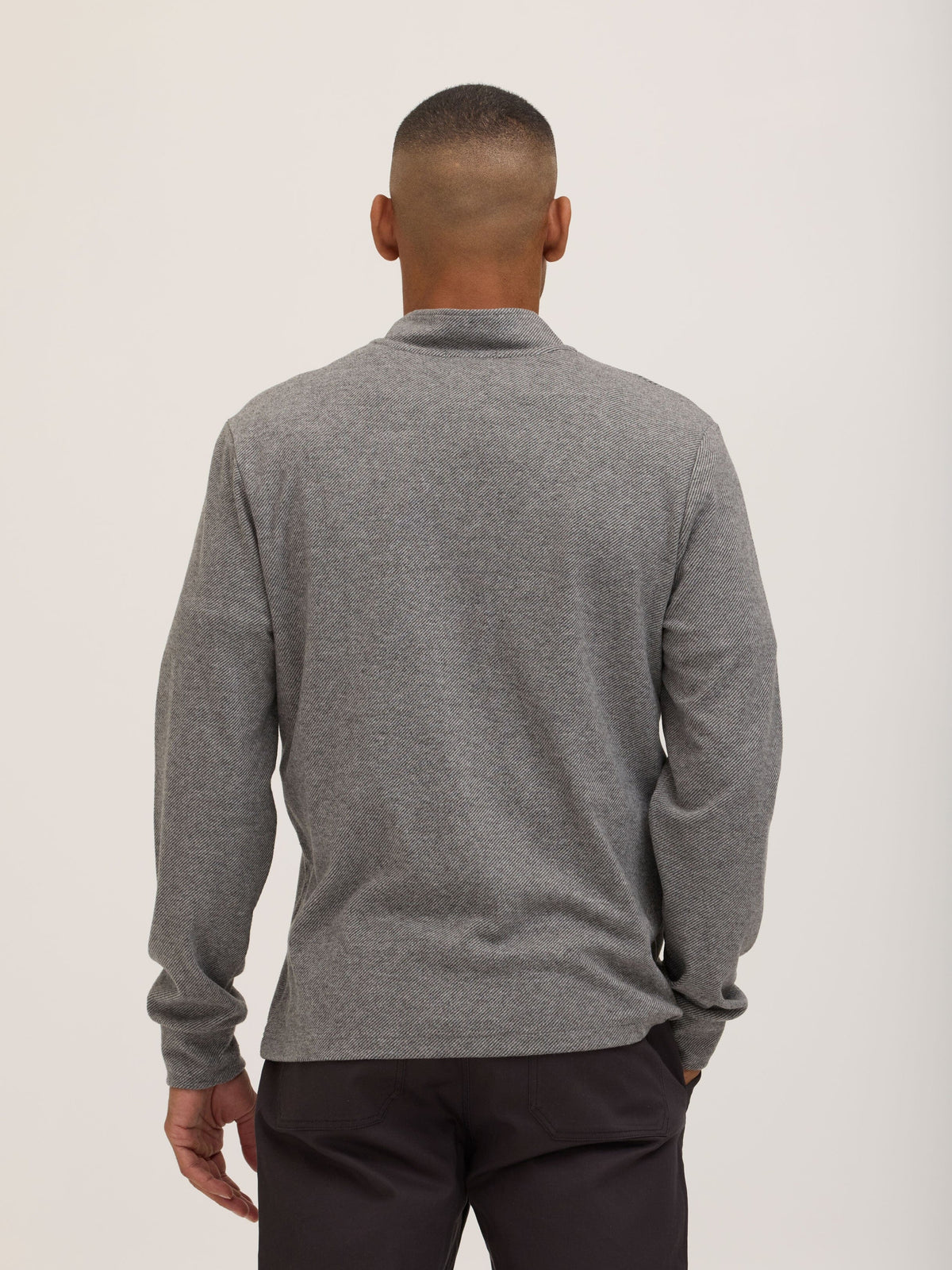 Kace Brushed Jacquard Quarter Zip Mock Neck