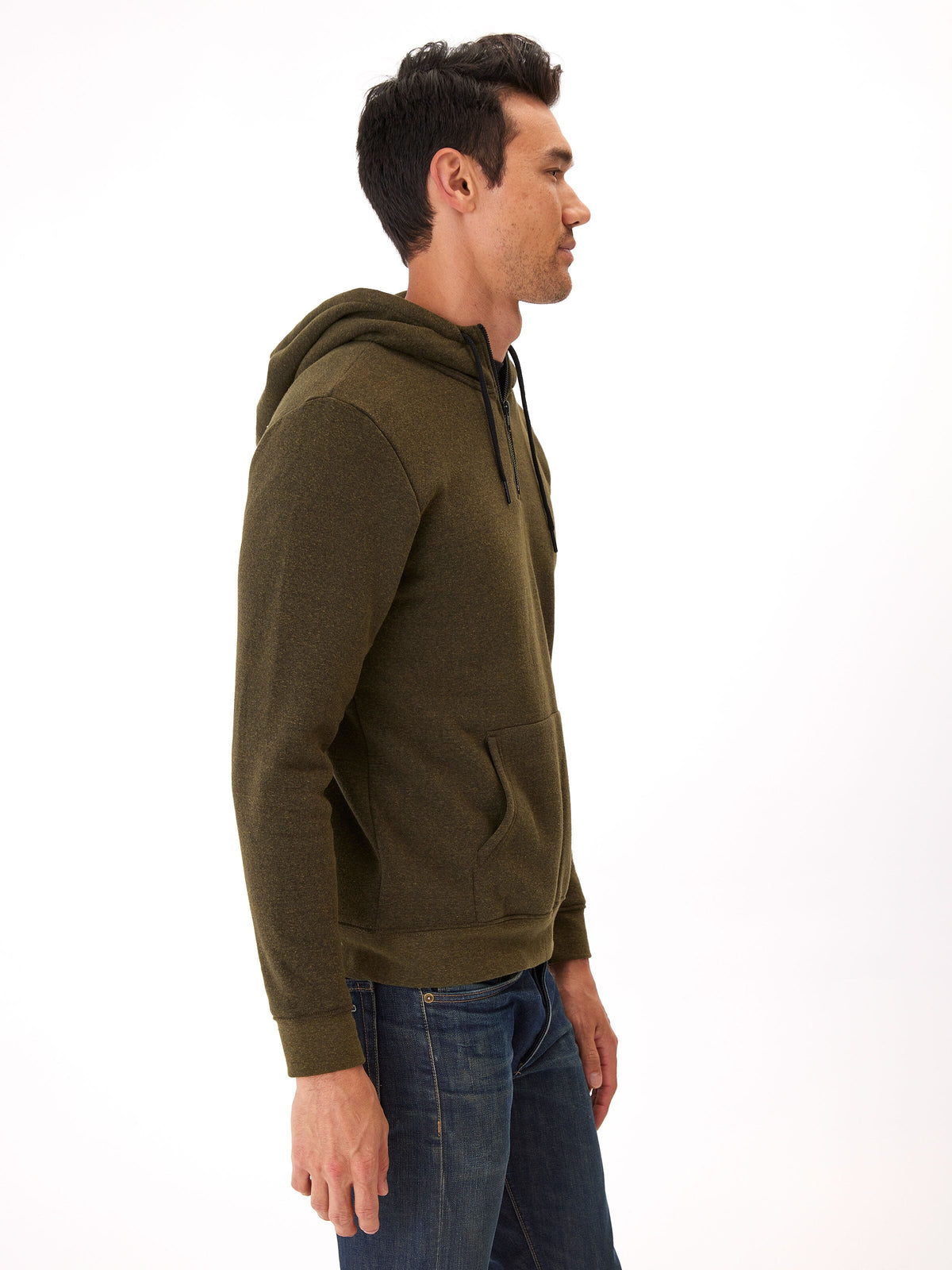 Triblend Breton Half Zip Hoodie
