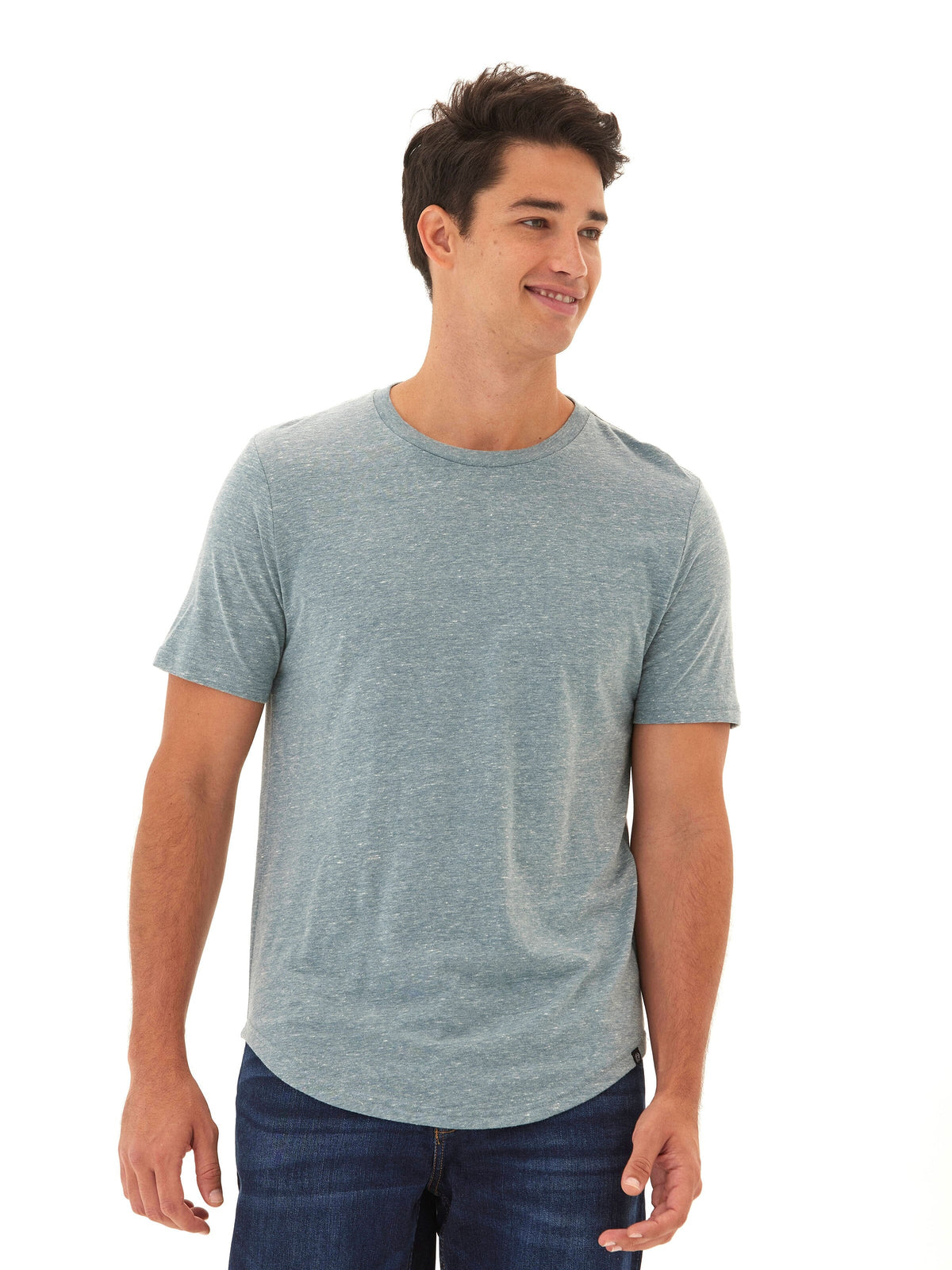 Triblend Contrast Stitch Crew Neck