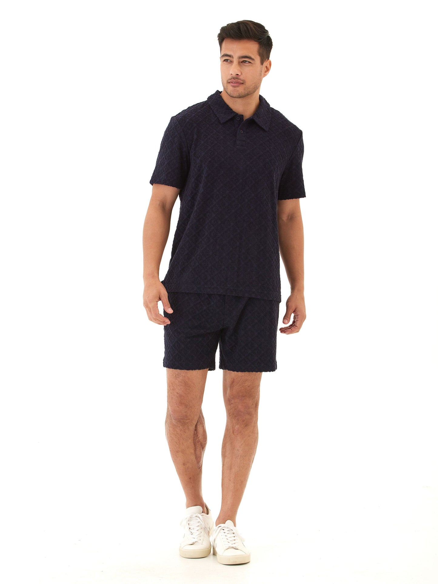 Darryn Jacquard Terry 2-Button Polo