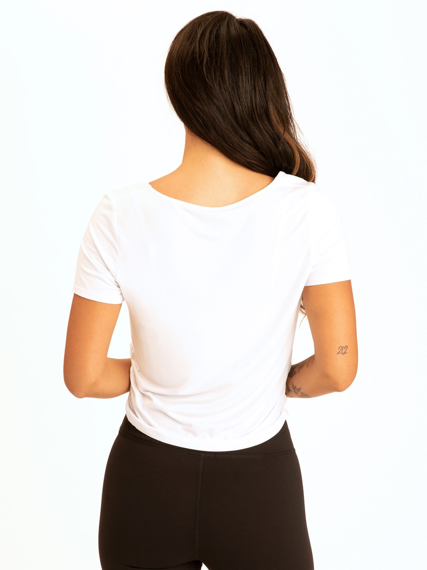 Deena Ruched Shirttail Cropped Tee