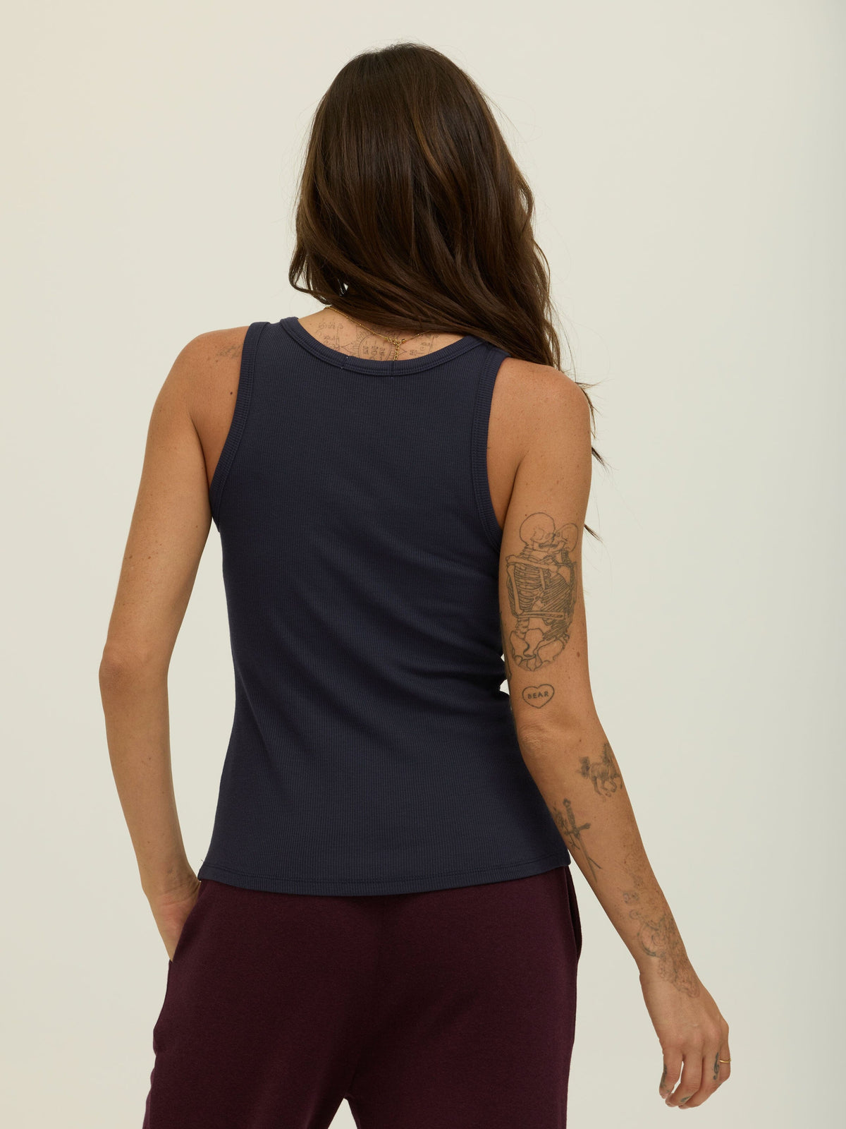 Bailey Feather Rib High Neck Tank