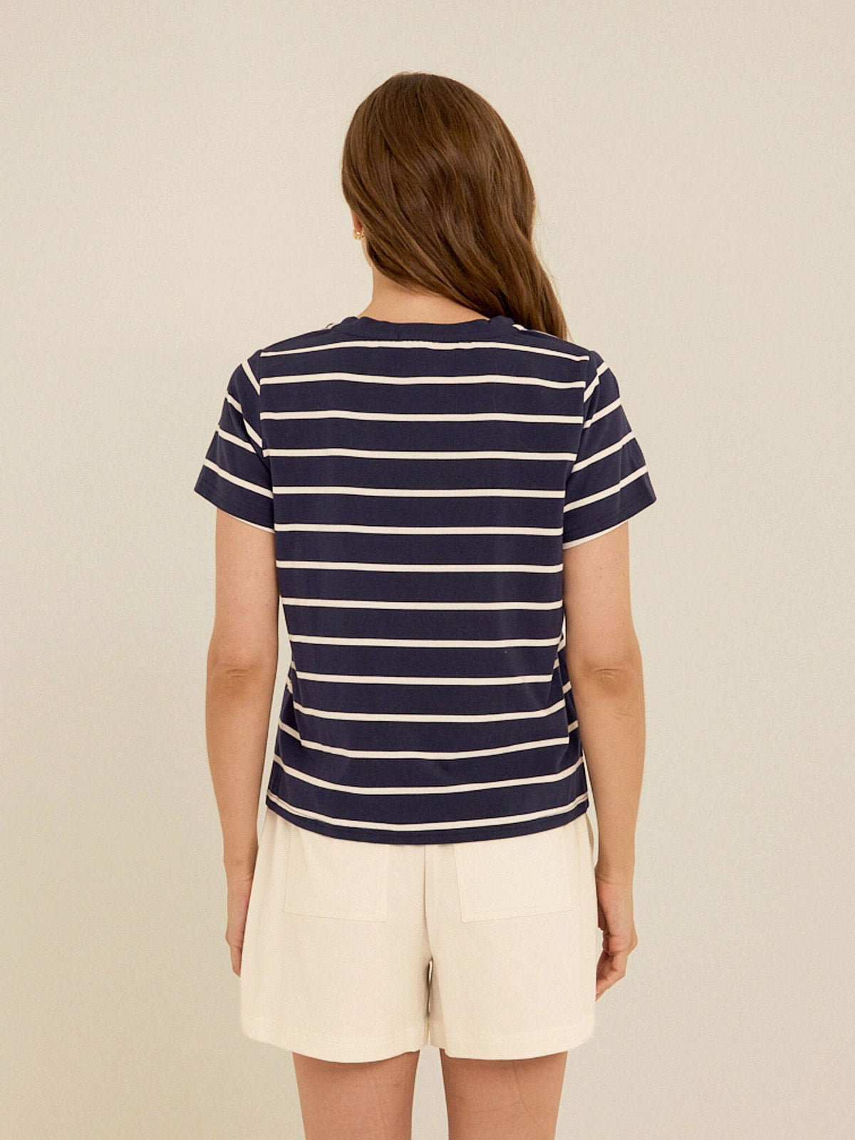 Maxine Stripe Eco Jersey V-Neck Tee
