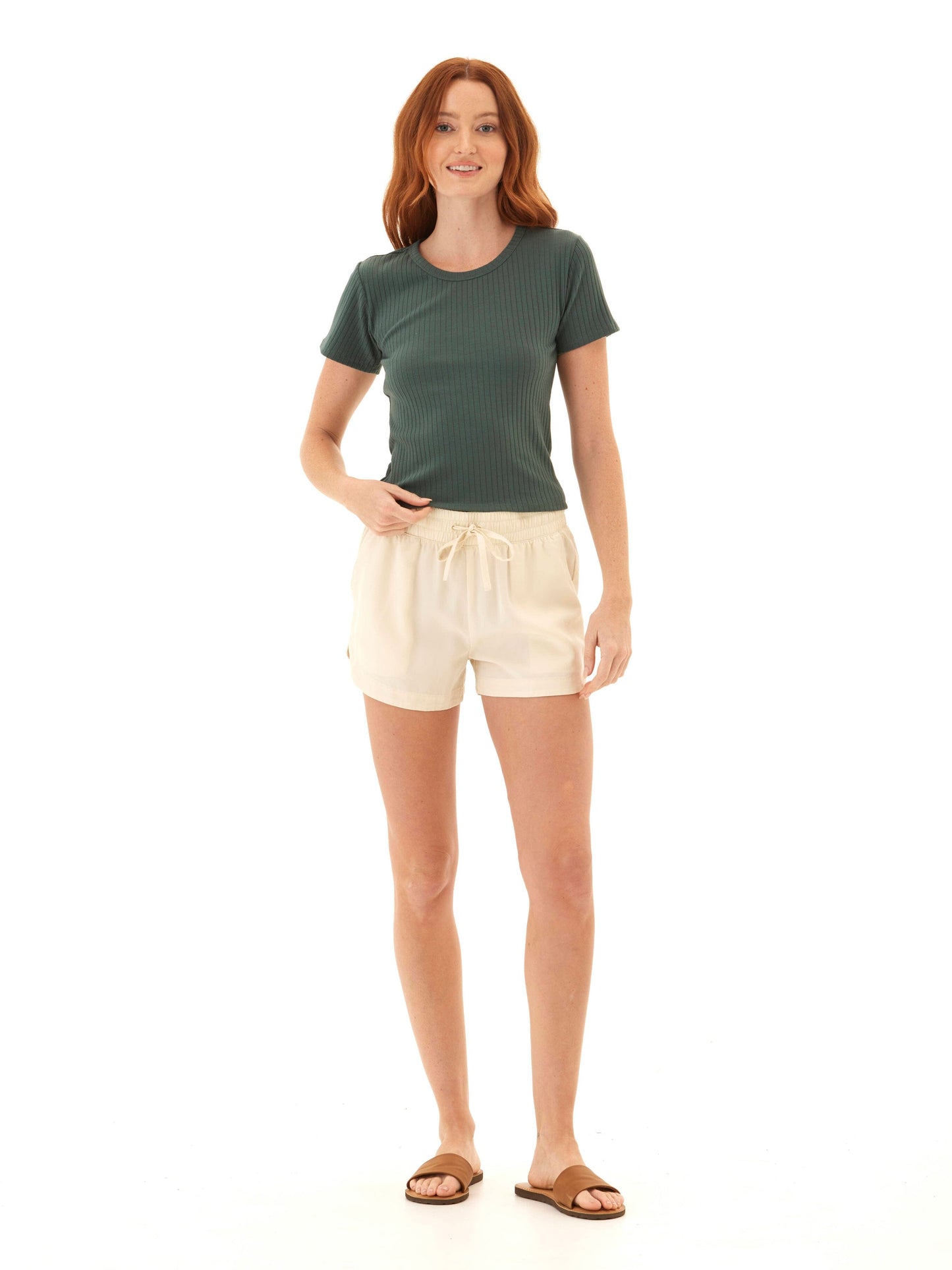 Felicia Organic Rib Scoop Neck Tee