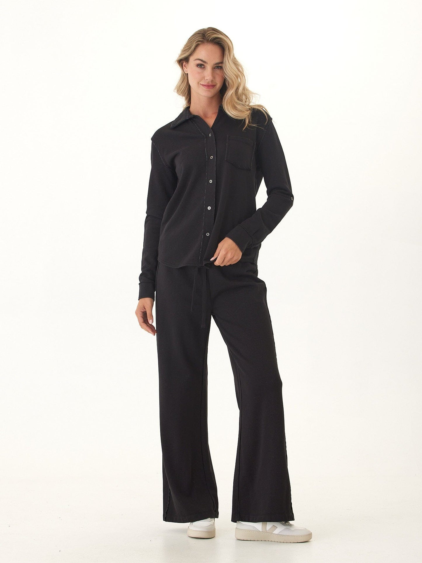 Latricia Cotton Blend Terry Wide Leg Pant