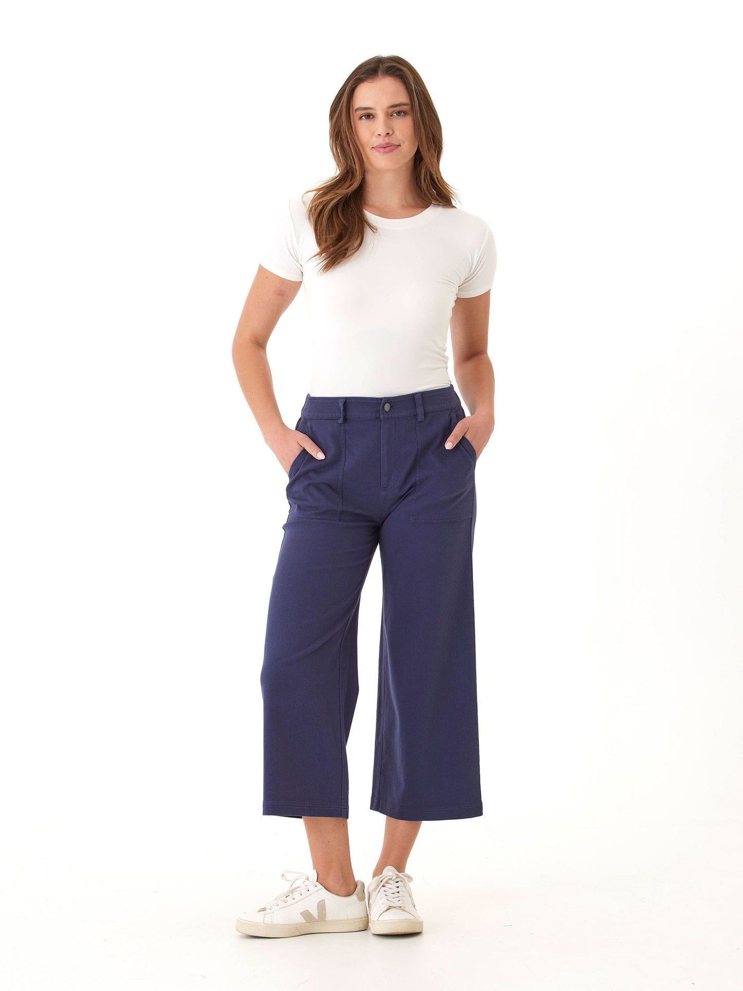 Pamela Stretch Twill Wide Leg Crop Pant