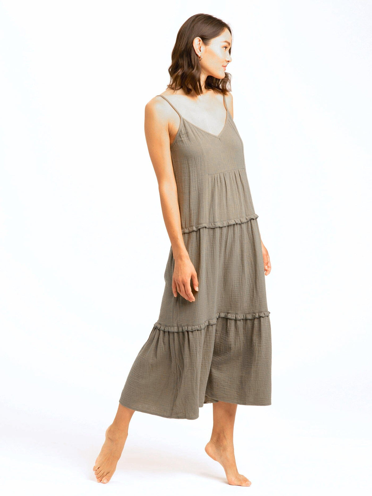 Gina Gauze Ruffle Tiered Dress