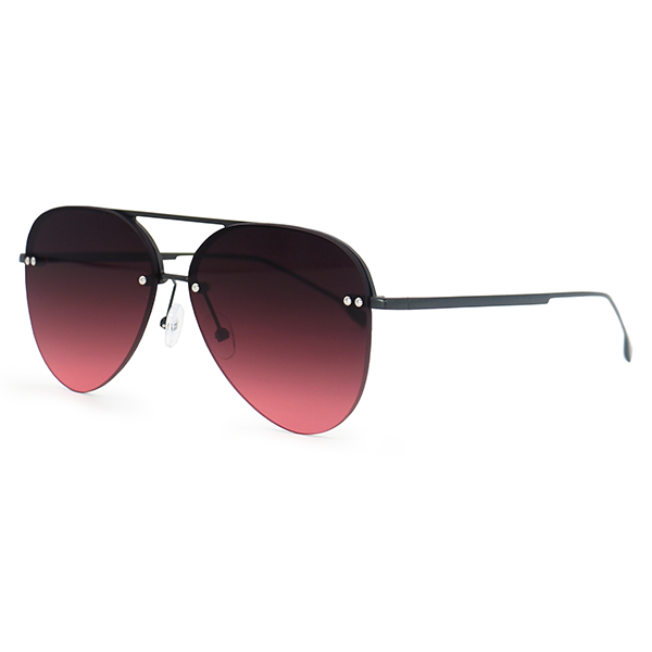 Smaller Megan 2 - Ruby Metal Aviator Sunglasses