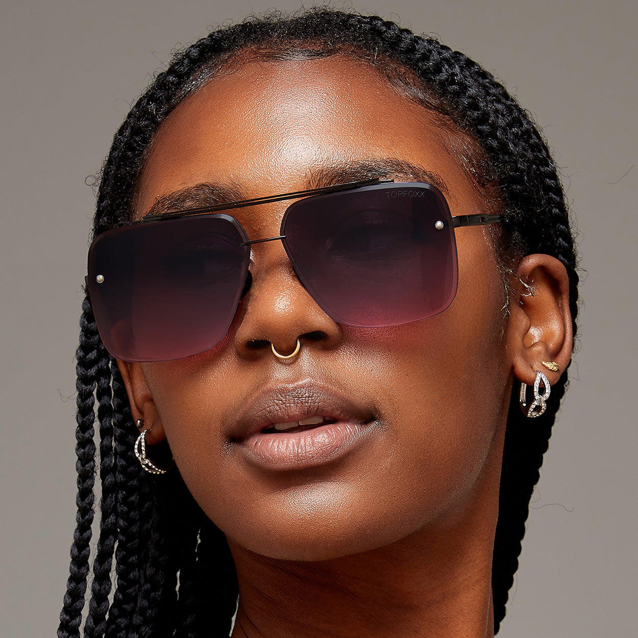 Bella Faded Purple and Pink - Tangle Free Aviator Sunglasses