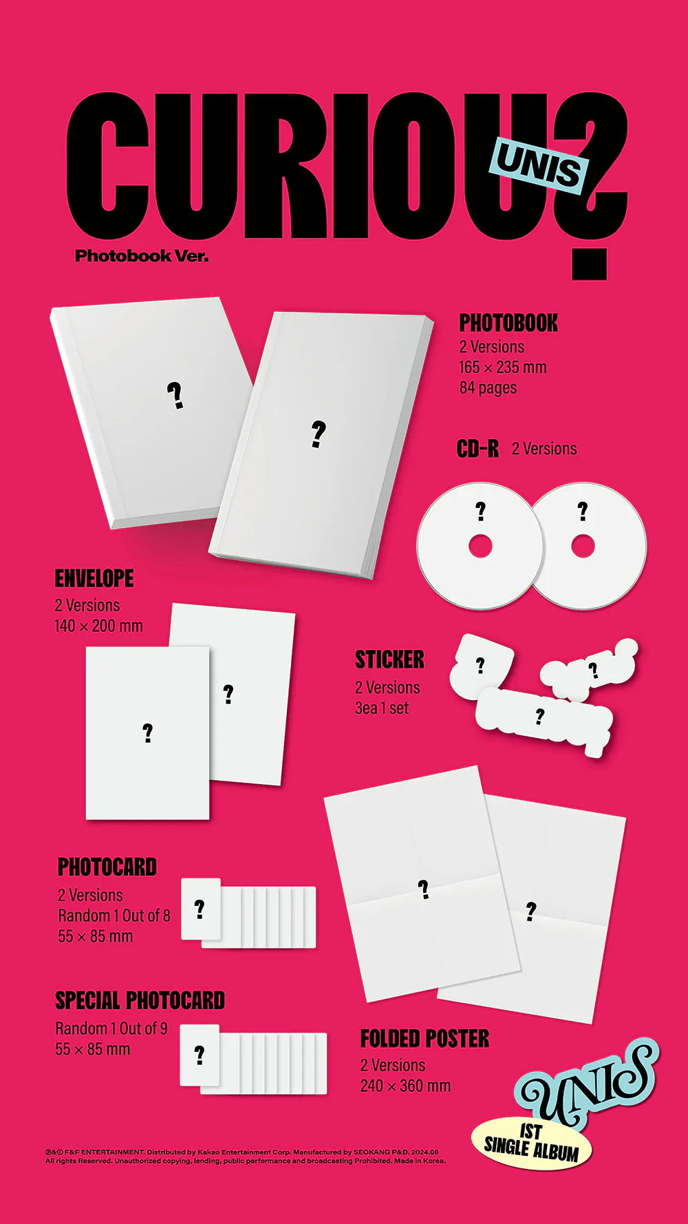 Unis 1st Single Album - Curious (Photobook Ver Set)