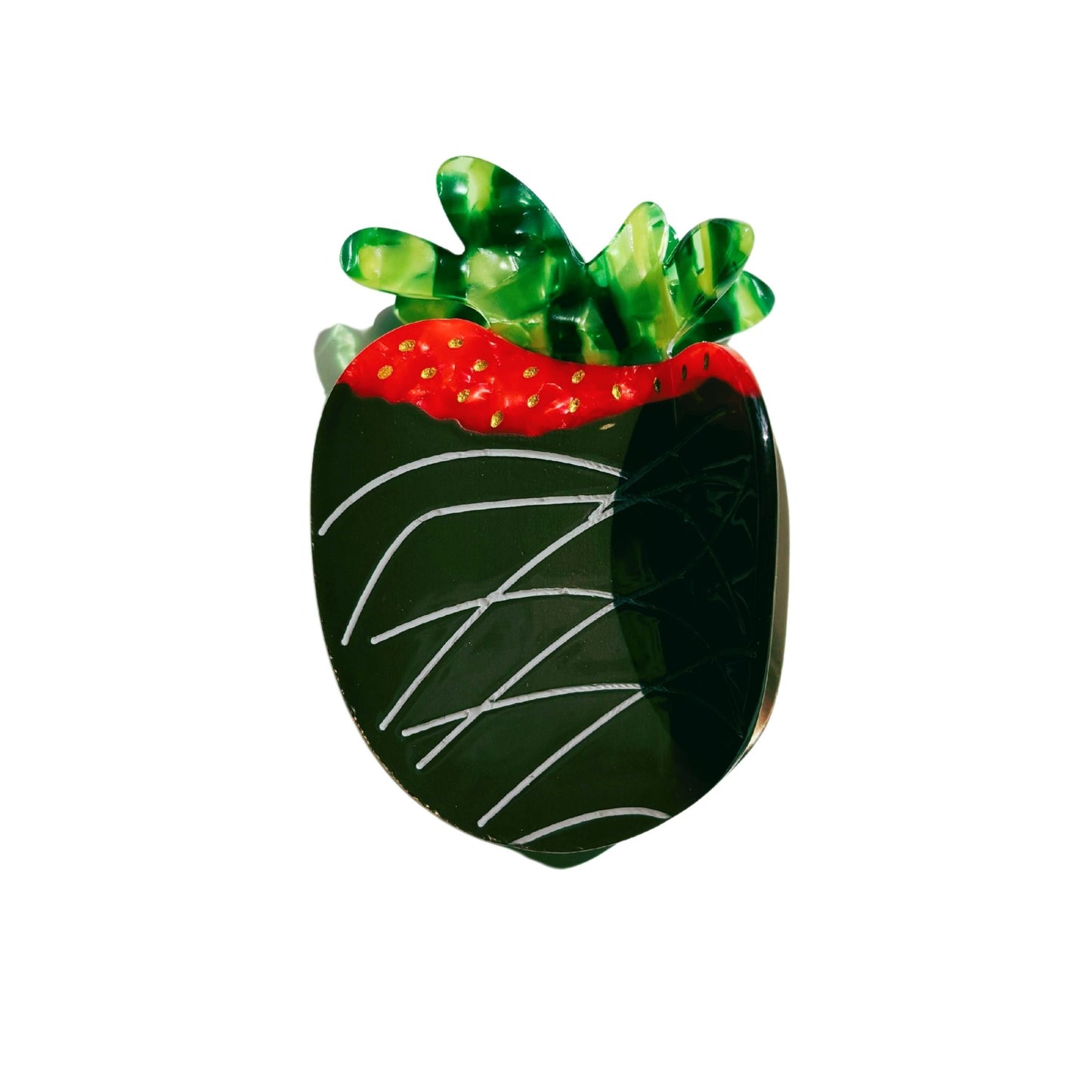 Velvet Claws Chocolate Covered Strawberry Hair Clip | Claw Clip in Velvet Travel Bag