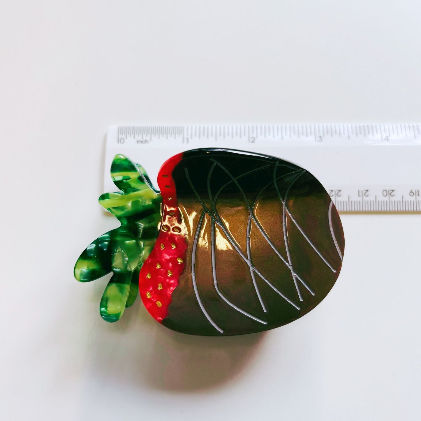Velvet Claws Chocolate Covered Strawberry Hair Clip | Claw Clip in Velvet Travel Bag