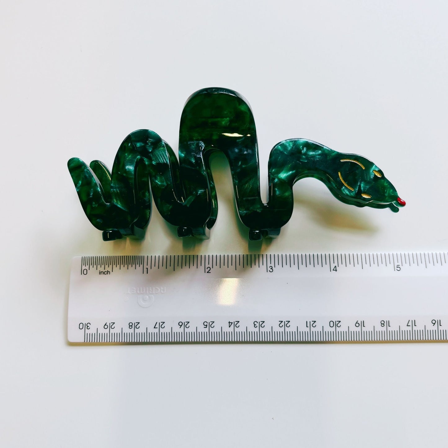 Velvet Claws Cleopatra Green Snake Hair Claw | Claw Clip in Velvet Travel Bag