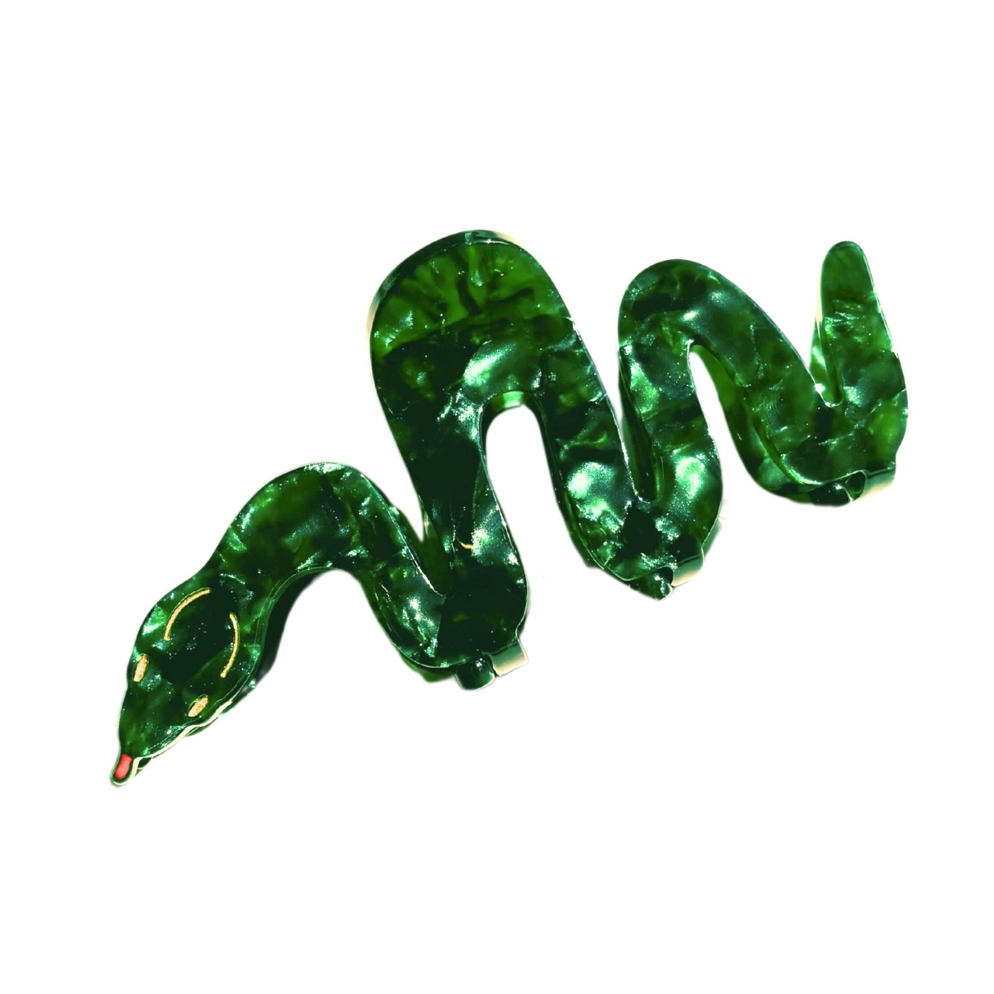 Velvet Claws Cleopatra Green Snake Hair Claw | Claw Clip in Velvet Travel Bag