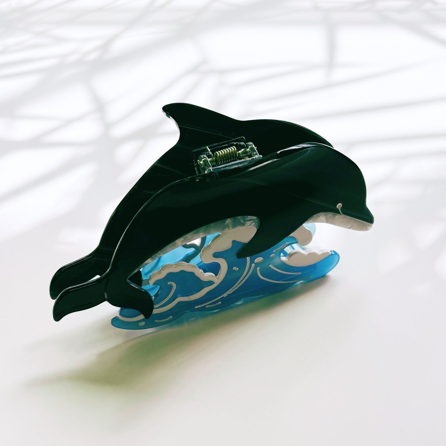 Velvet Claws Killer Whale Orca Hair Claw | Claw Clip in Velvet Travel Bag
