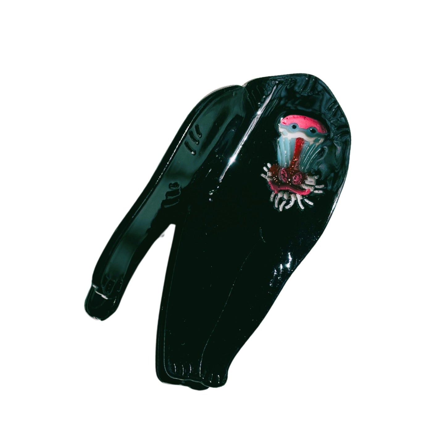 Velvet Claws Mandrill Ape Hair Claw in Black | Claw Clip in Velvet Travel Bag