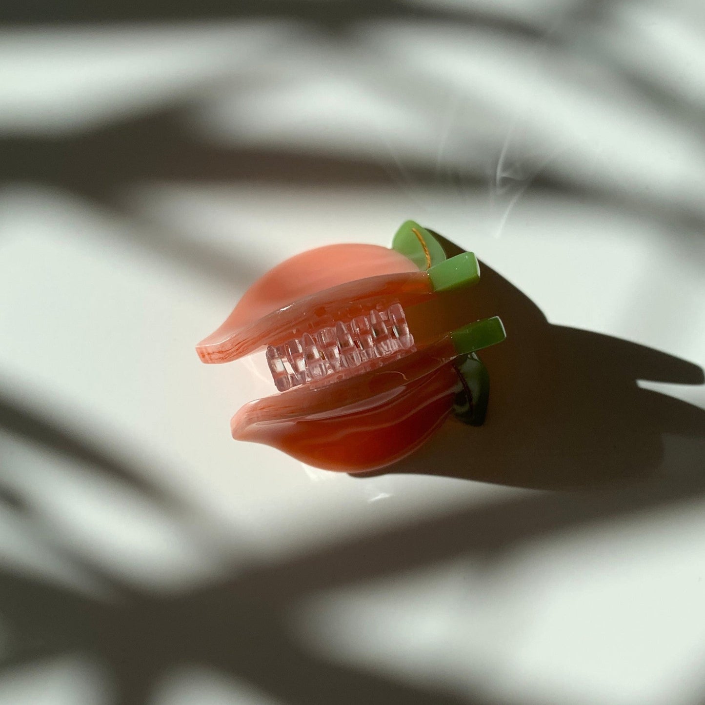 Velvet Claws Set of 4 ππππ Mini Peach Hair Clips | Claw Clips in Velvet Travel Bag