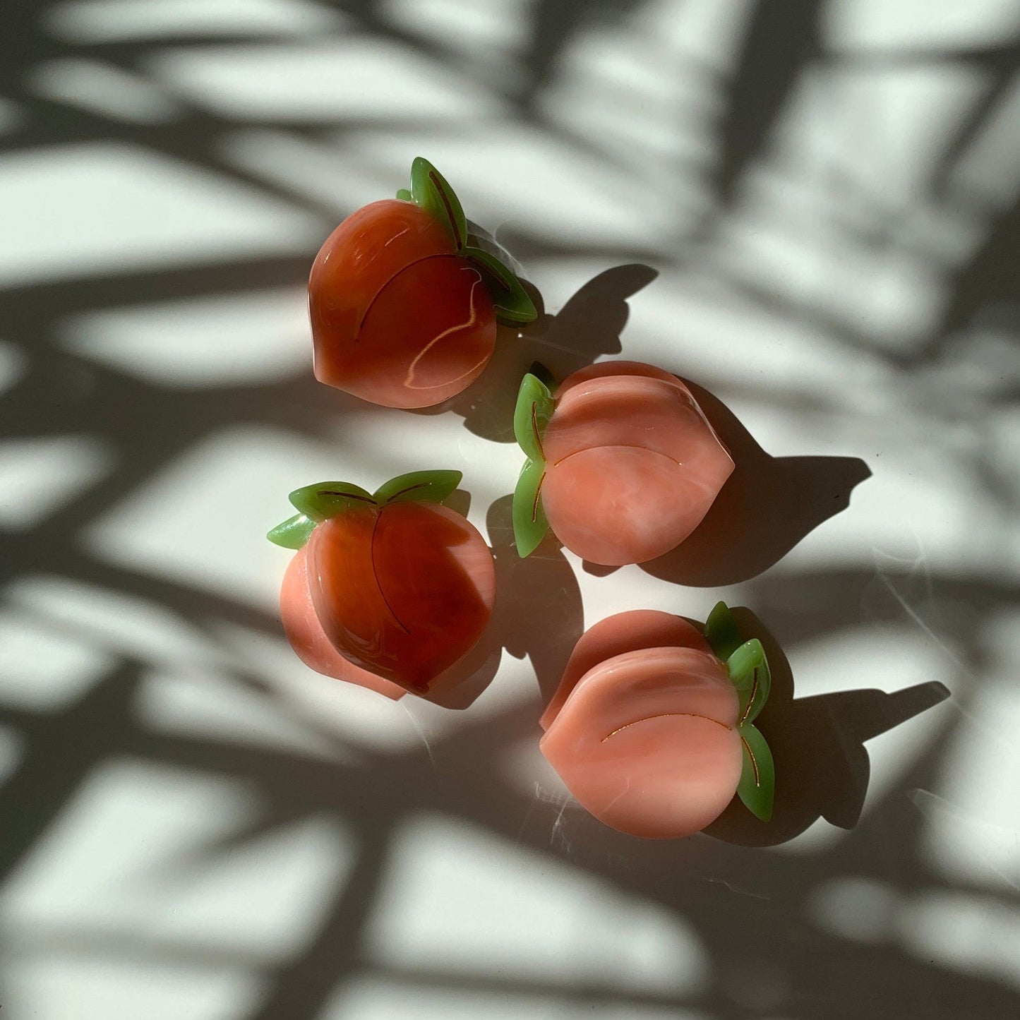 Velvet Claws Set of 4 ππππ Mini Peach Hair Clips | Claw Clips in Velvet Travel Bag