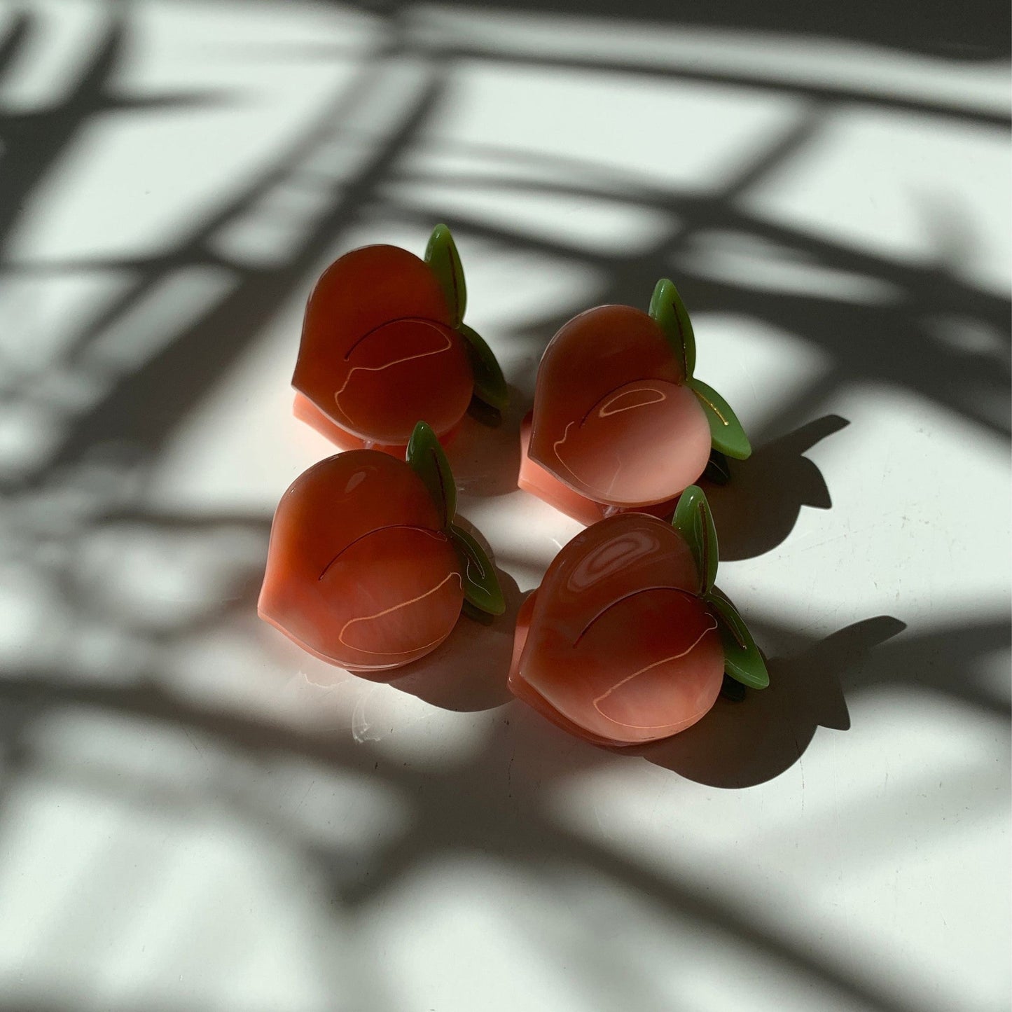 Velvet Claws Set of 4 ππππ Mini Peach Hair Clips | Claw Clips in Velvet Travel Bag