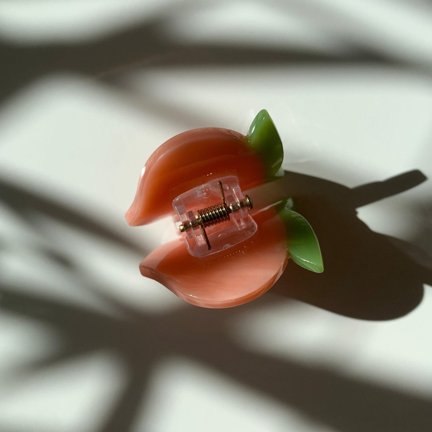 Velvet Claws Set of 4 ππππ Mini Peach Hair Clips | Claw Clips in Velvet Travel Bag