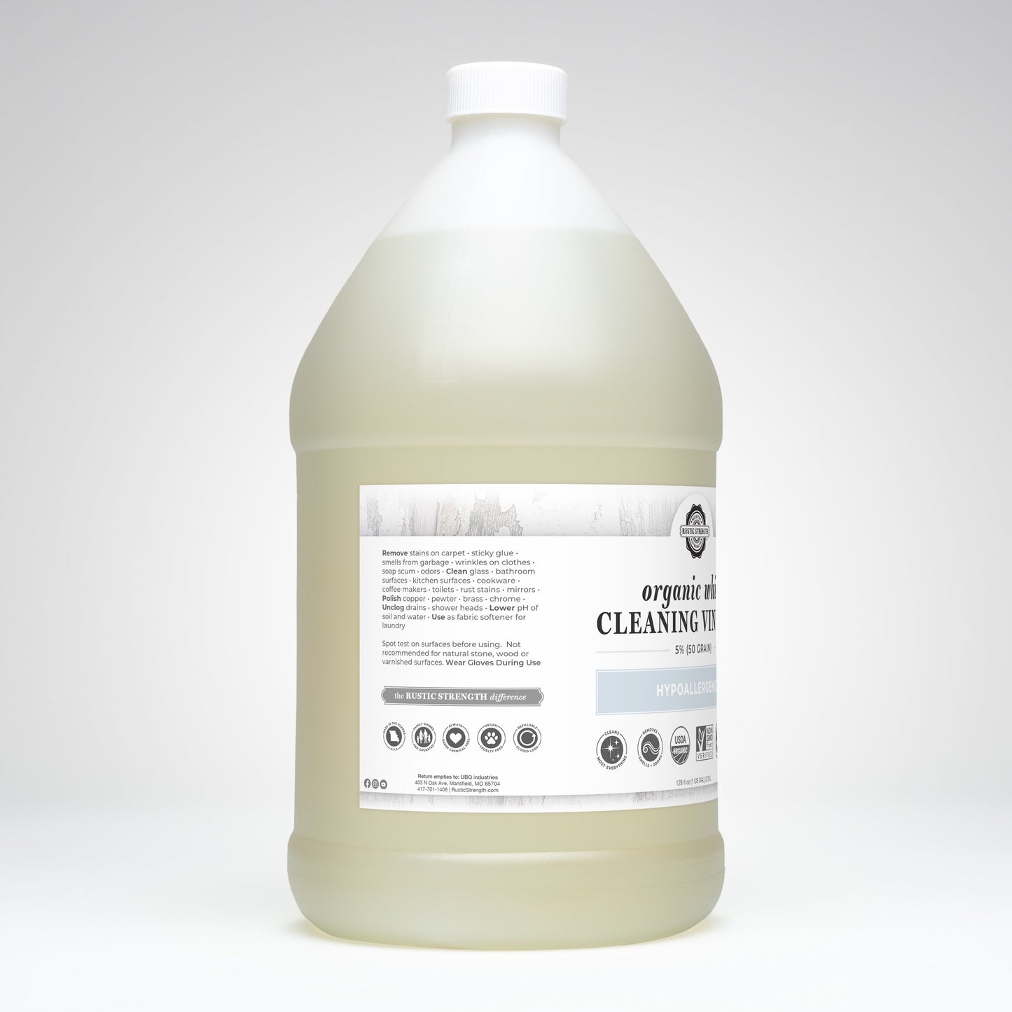 Organic White Cleaning Vinegar | 5% (50 grain)