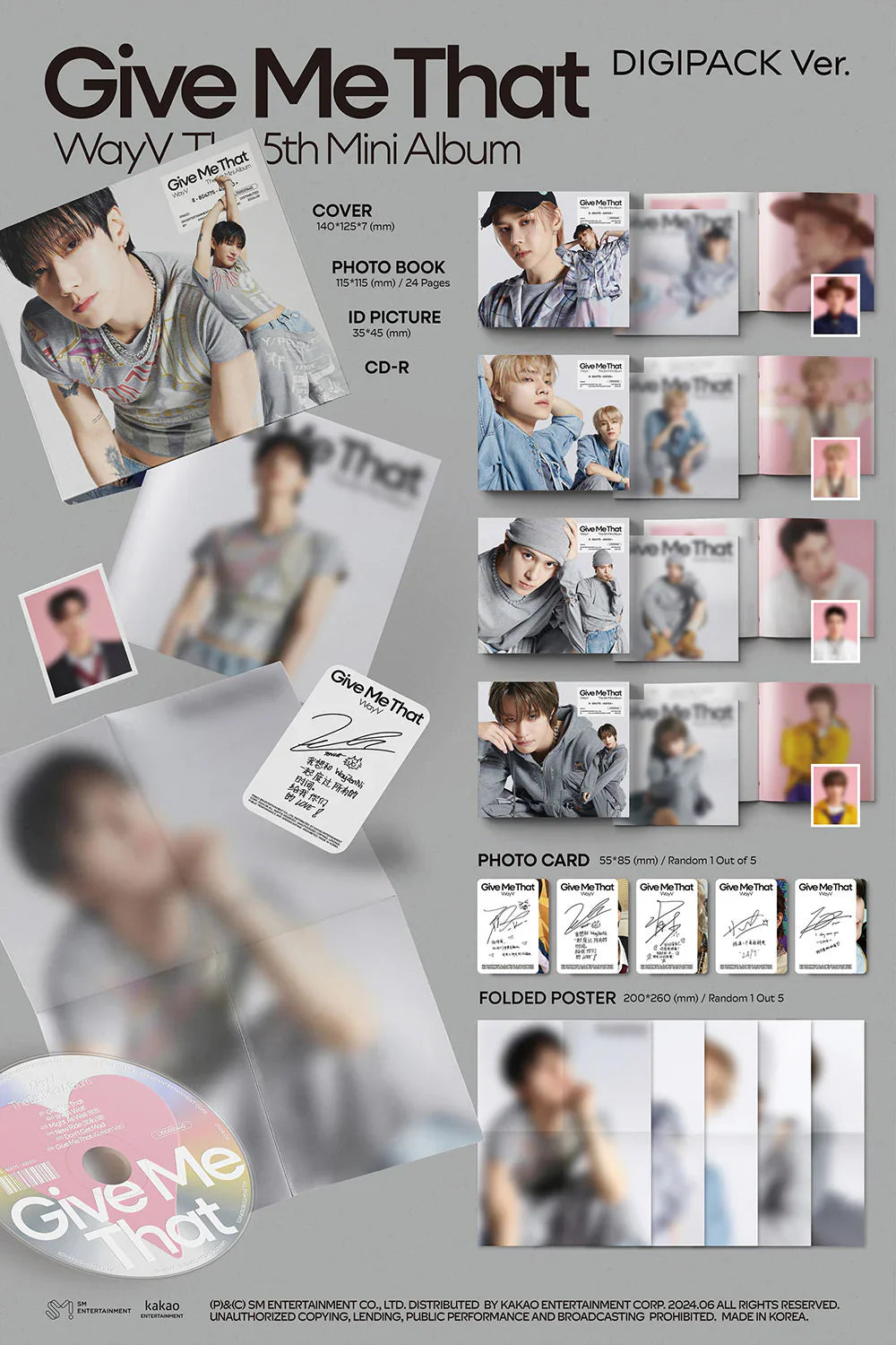 WayV 5th Mini Album - GIVE Me That (Smtown&Store Lucky Draw Event Digipack Random)