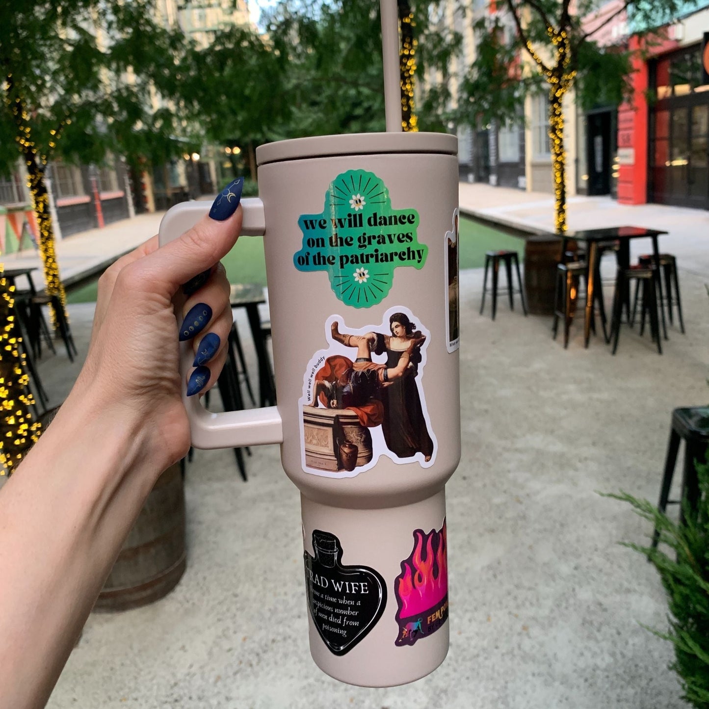 World’s Best Cup: The GetBullish Monocolor Sticker Tumbler 40 Oz Handle Travel Mug - Choose Your Own Sticker Pack - Osadia Concept Store