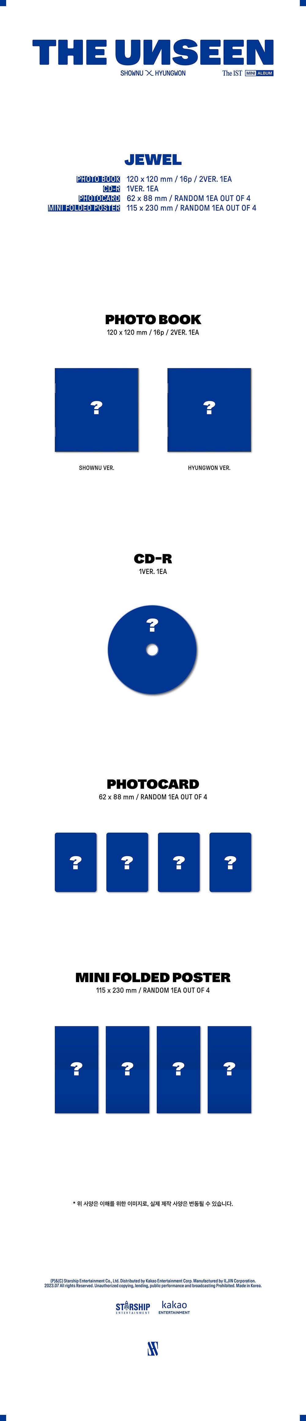 MONSTA X Shownu x Hyungwon 1st Mini Album - The Unseen 1st Mini Album (Jewel Ver)