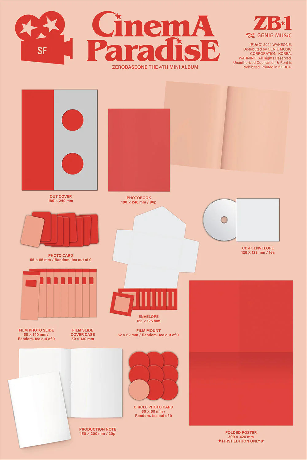 Zerobaseone - Cinema Paradise The 4th Mini Album (Photobook Set)