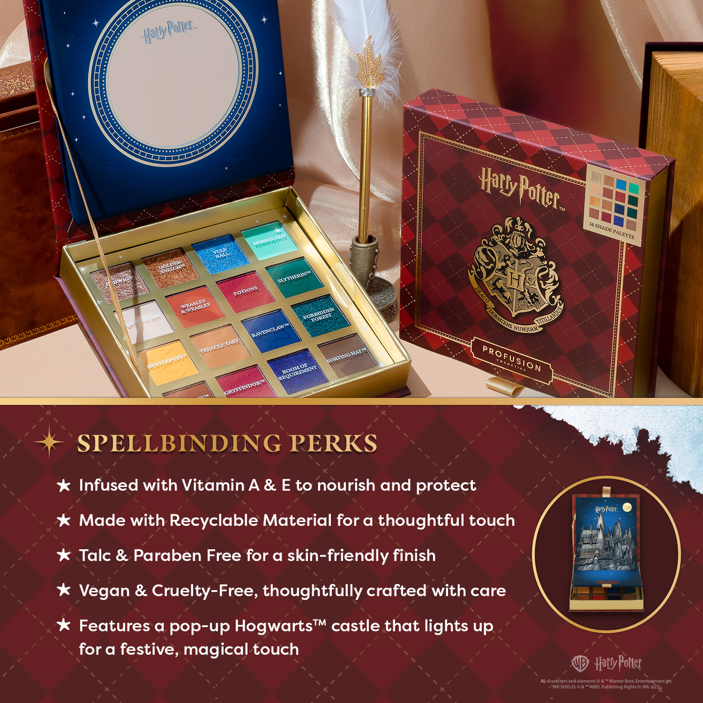 Harry Potter Holiday | Hogwarts™ 16 Shade Palette - Osadia Concept Store