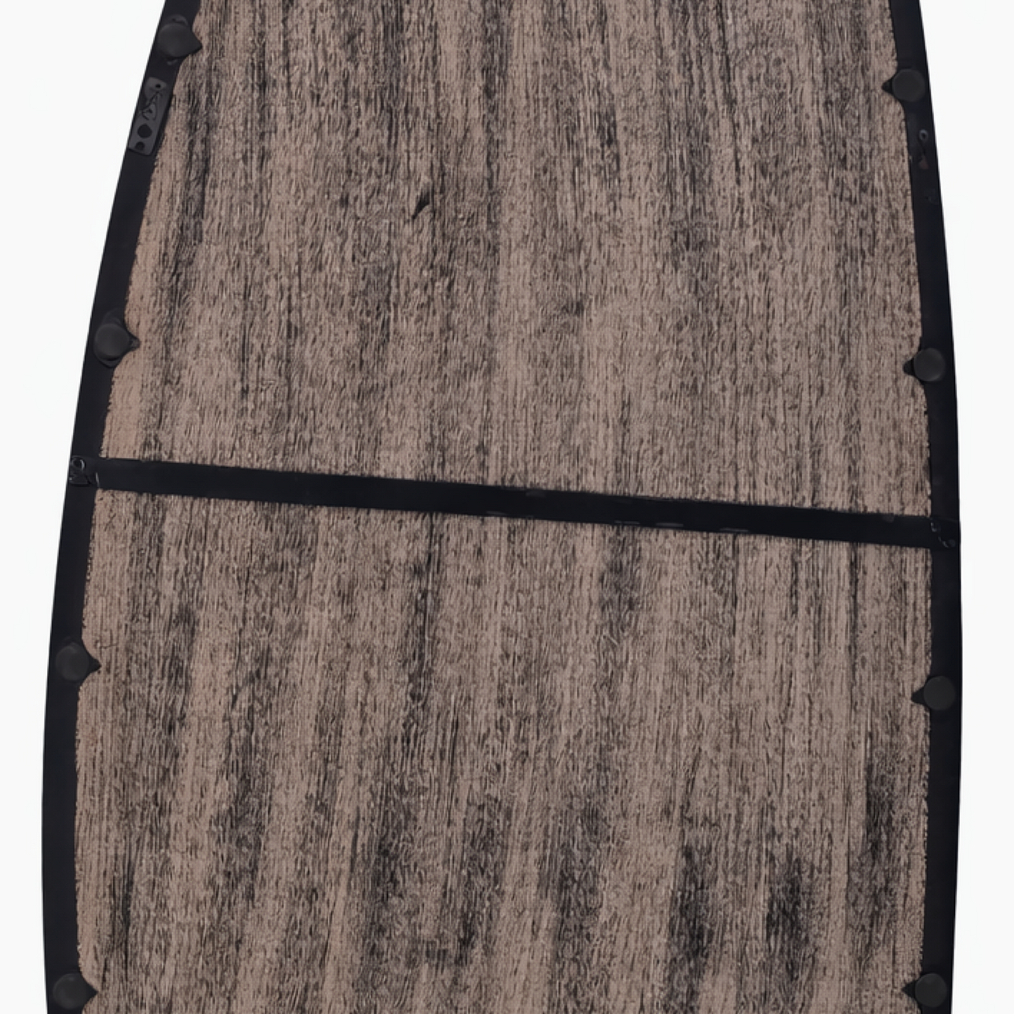 Wall Mirror with Blackwash Mango Wood Frame, Black, 28x60"