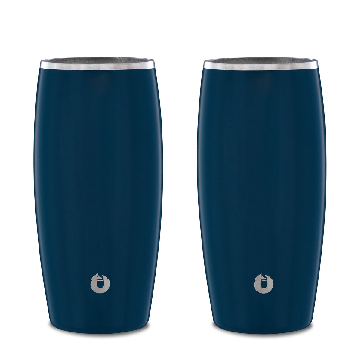 Stainless Steel Beer Glass Set, Set of 2 - Navy
