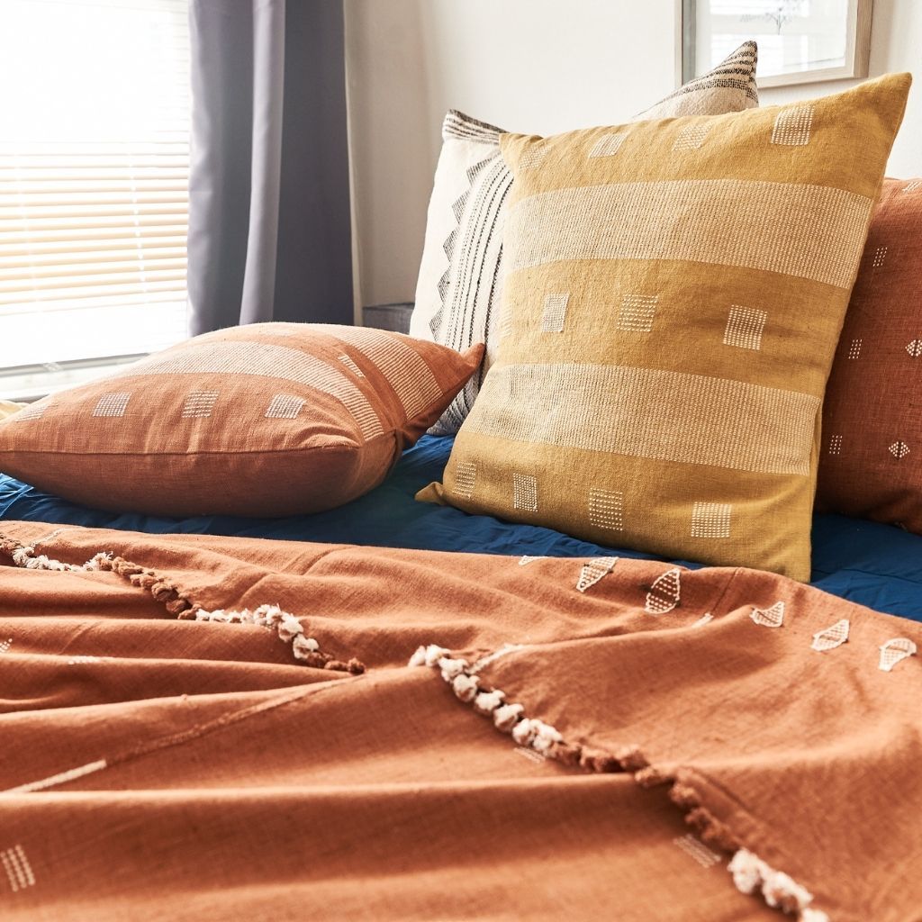 Chokor Nira Brown Organic Cotton Handloom Pillow