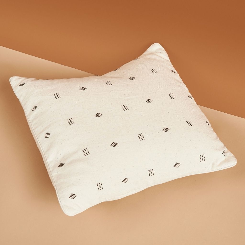 Nira White Hand Spun Organic Cotton Handloom Pillow