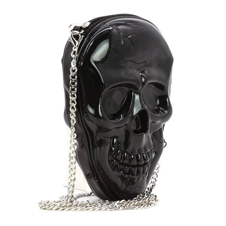 Skull Head Crossbody Bag -BLACK