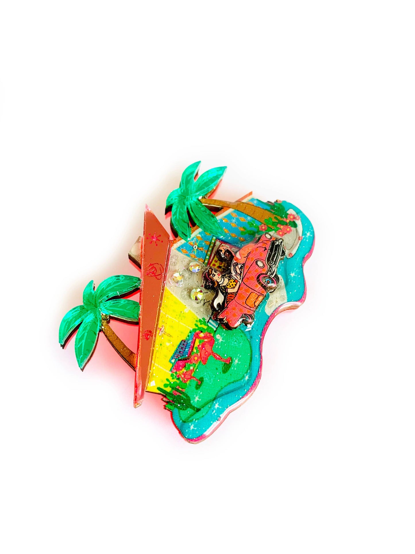 Mid Century Palm Springs House Brooch by Rosie Rose Parker