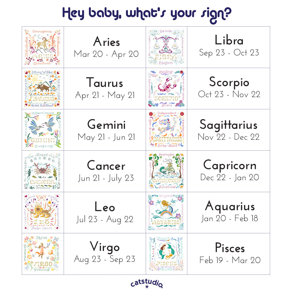 Aries Astrology Hand-Embroidered Pillow by Cat Studio