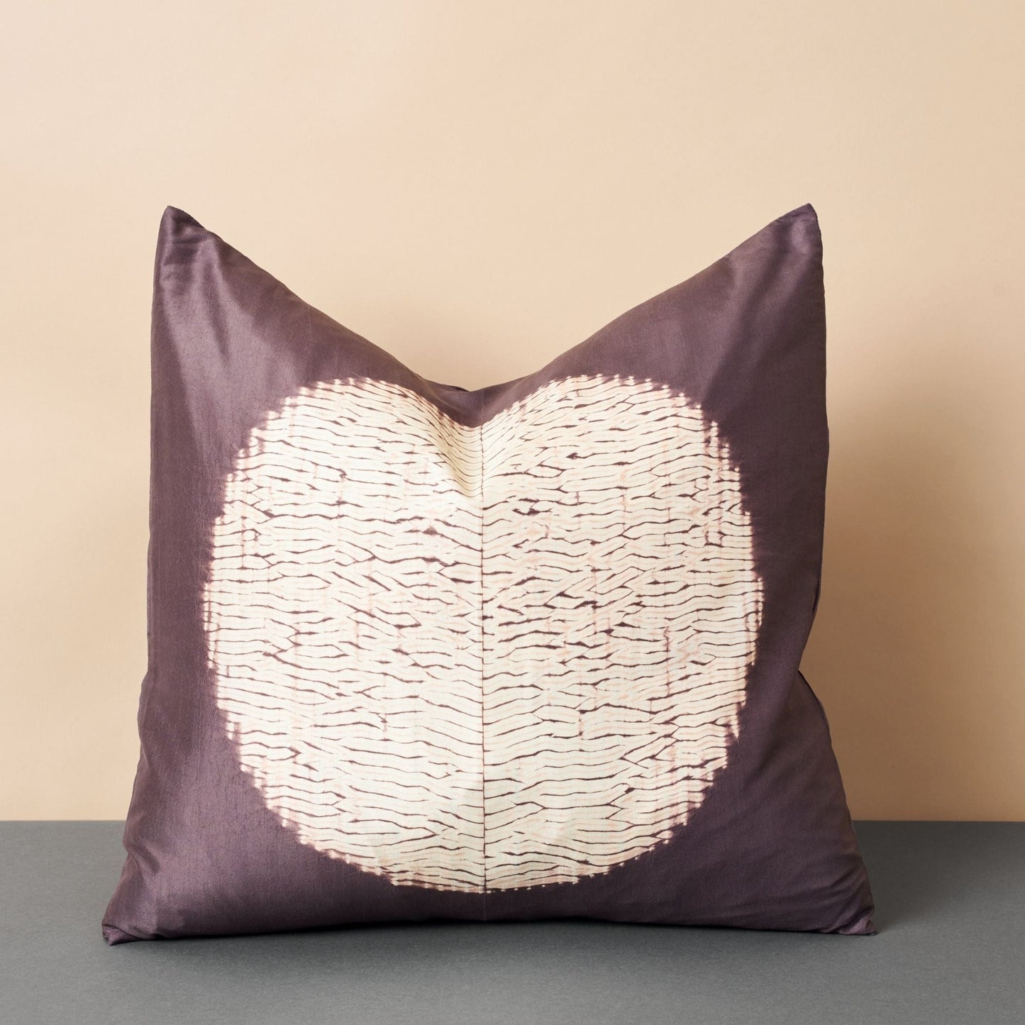 Shunya Black Handcrafted Shibori Print Mulberry Silk Pillow