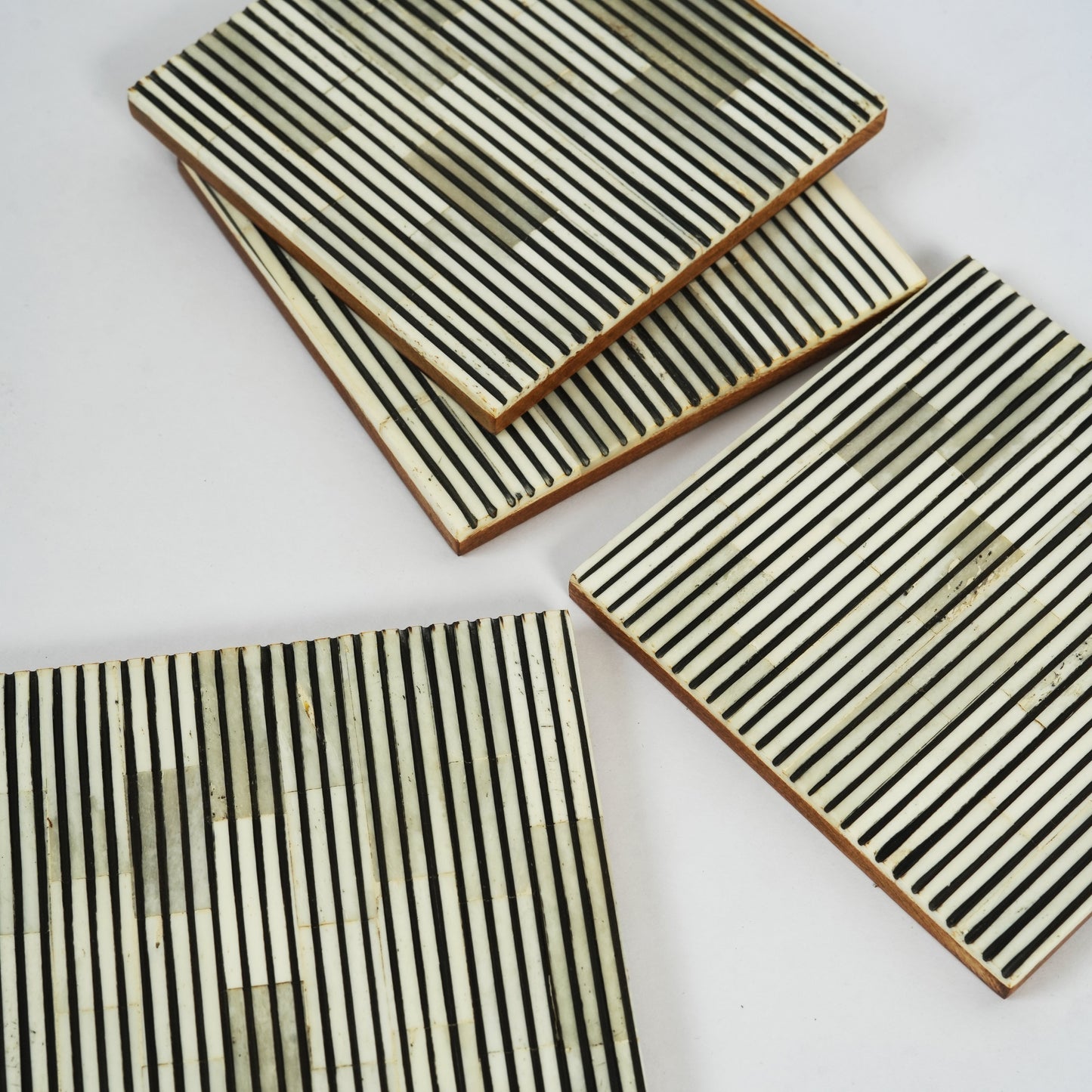 Pinstripe Inlay Coasters