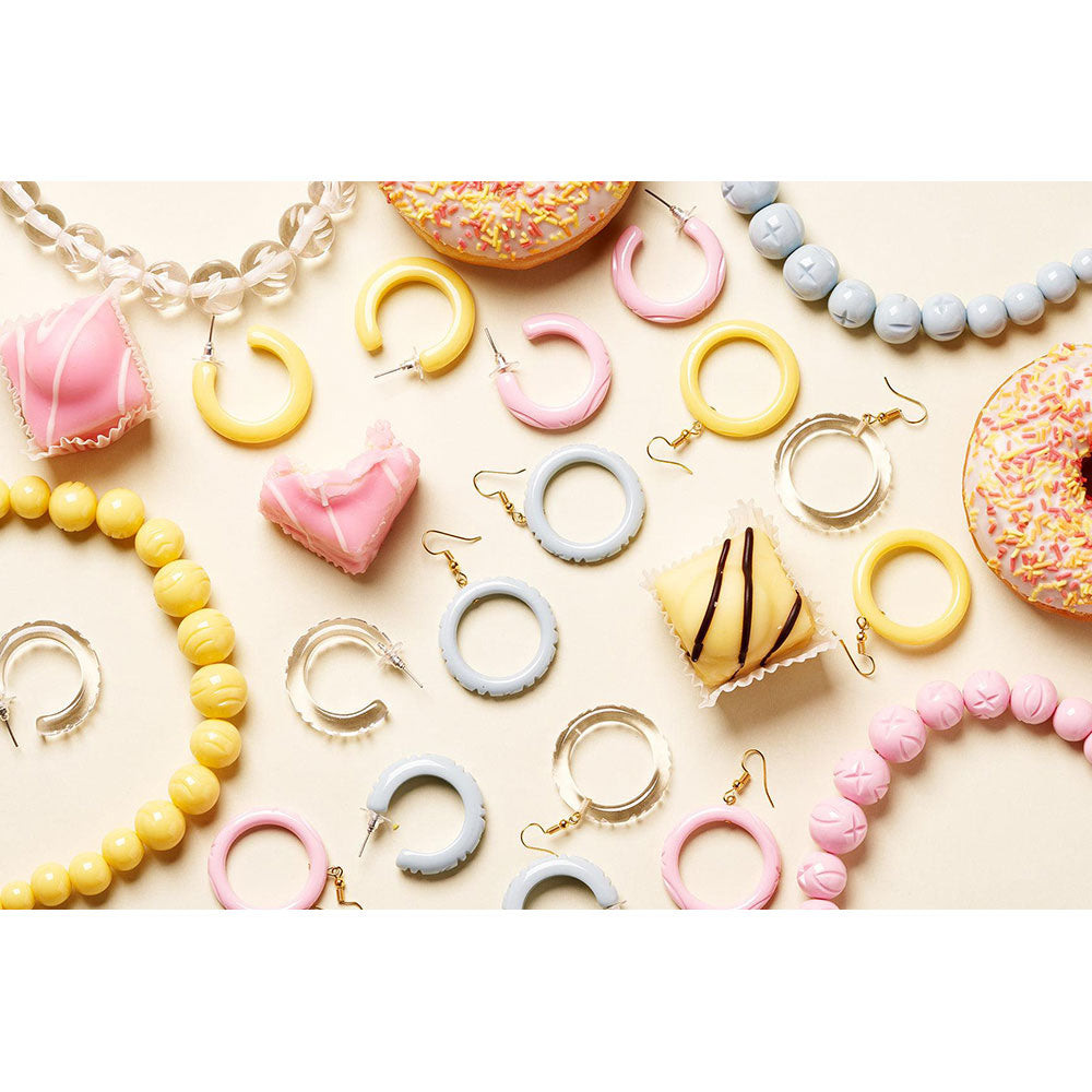 Baby Pink Heavy Carve Hoop Earrings by Splendette