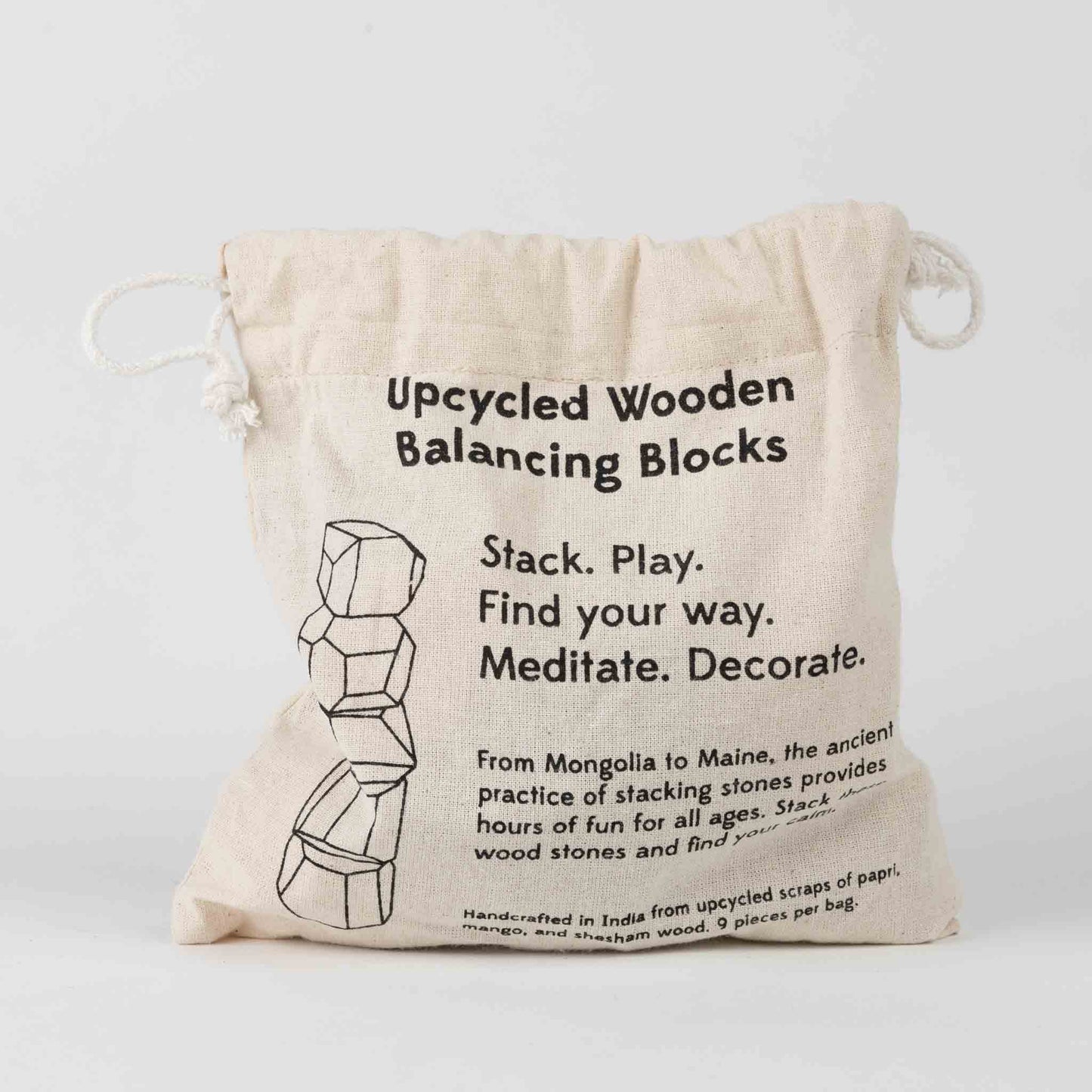 Upcycled Wood Stacking Stones - Set of 9