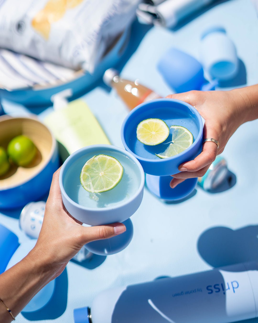 sky + kingfisher | mecc | silicone unbreakable cocktail glasses