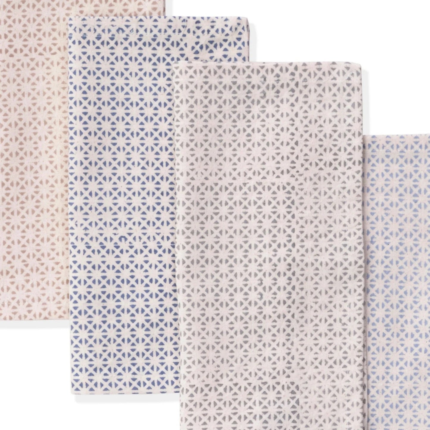 SOLACE Hand Block Printed Napkins – Set of 4. Cotton – Fair Trade – Artisan Made