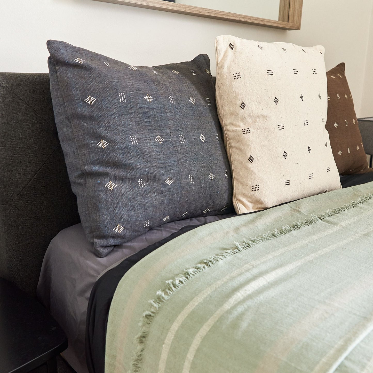 Nira White Hand Spun Organic Cotton Handloom Pillow