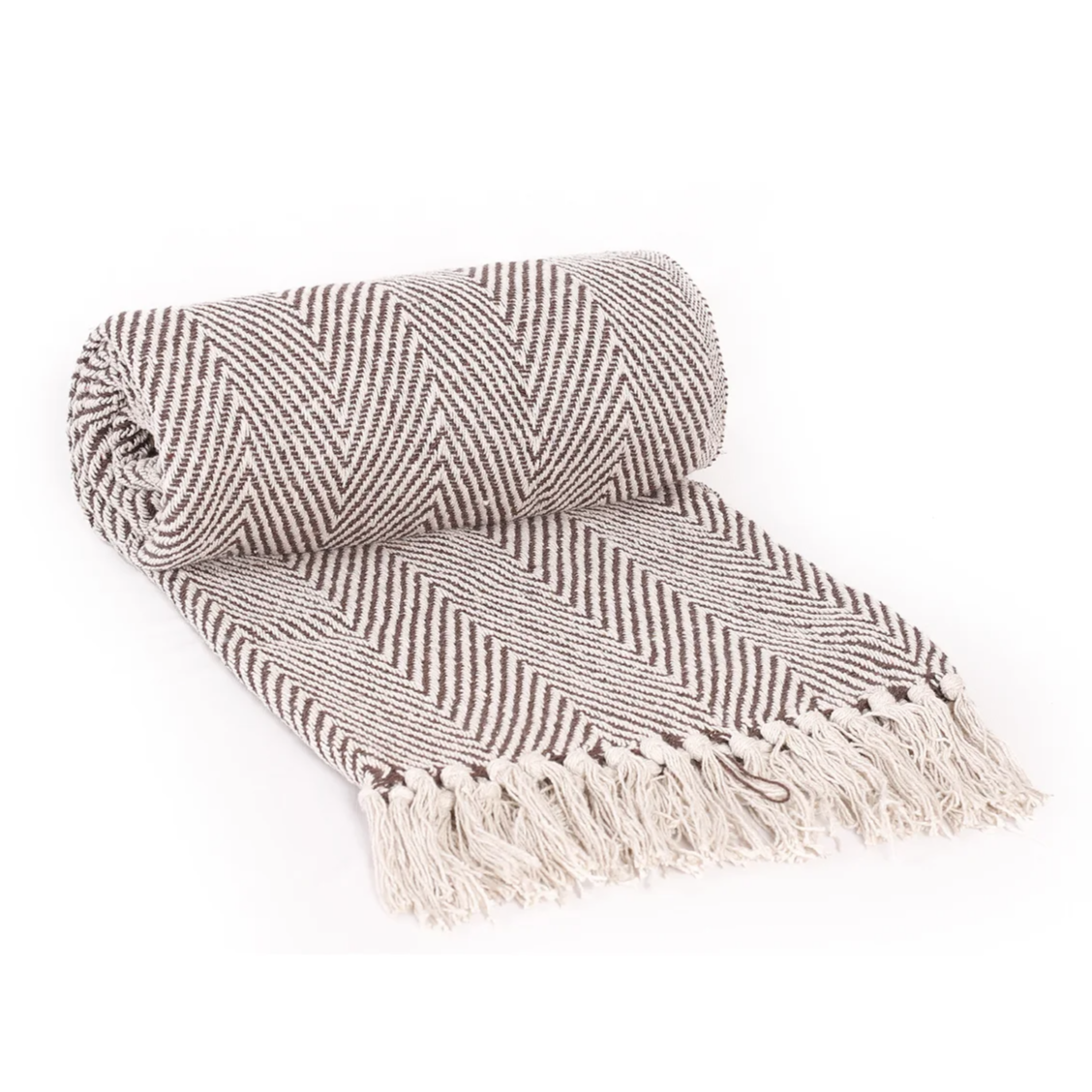 Big Herringbone Knit Cotton Throw Blanket
