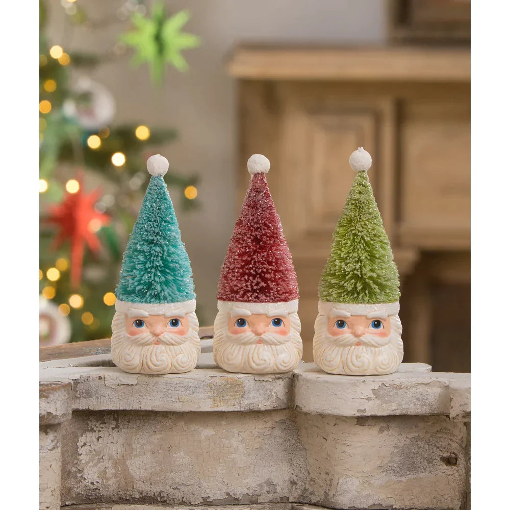 Bottle Brush Santa Blue Ornament by Bethany Lowe Designs