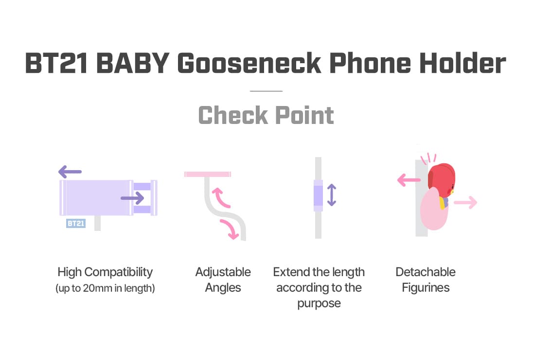 BTS x BT21 Baby Gooseneck Phone Holder