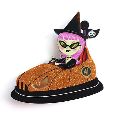 Bumper Car with Little Witch Brooch by Laliblue