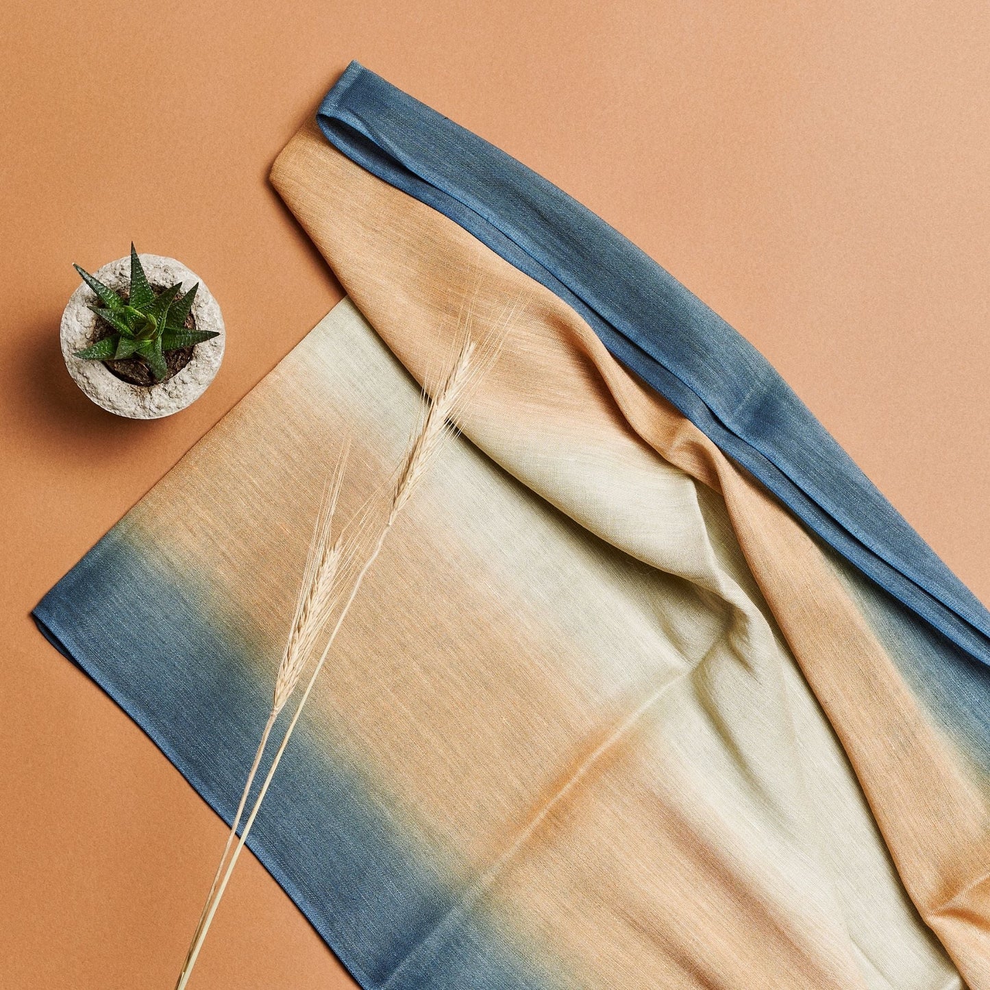 Oceana Beige Soft Linen Silk Handloom Scarf