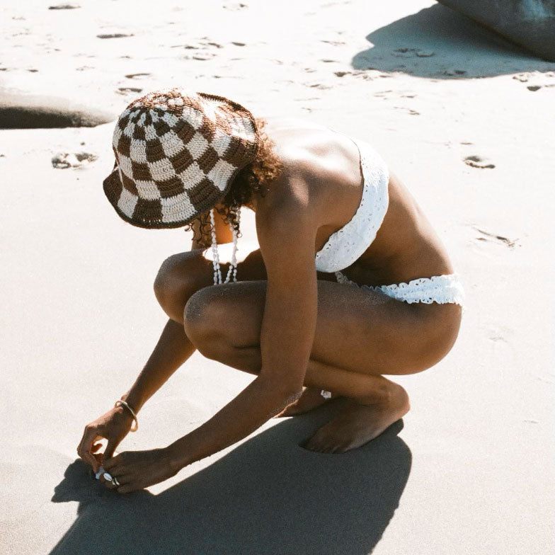 Summer Bucket Hat - Crocheted Checkered